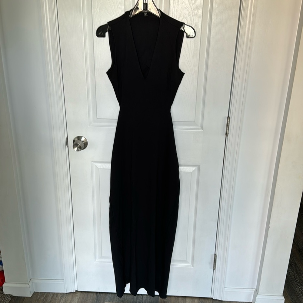 Express, long black dress, size medium, stretch material, back cut open